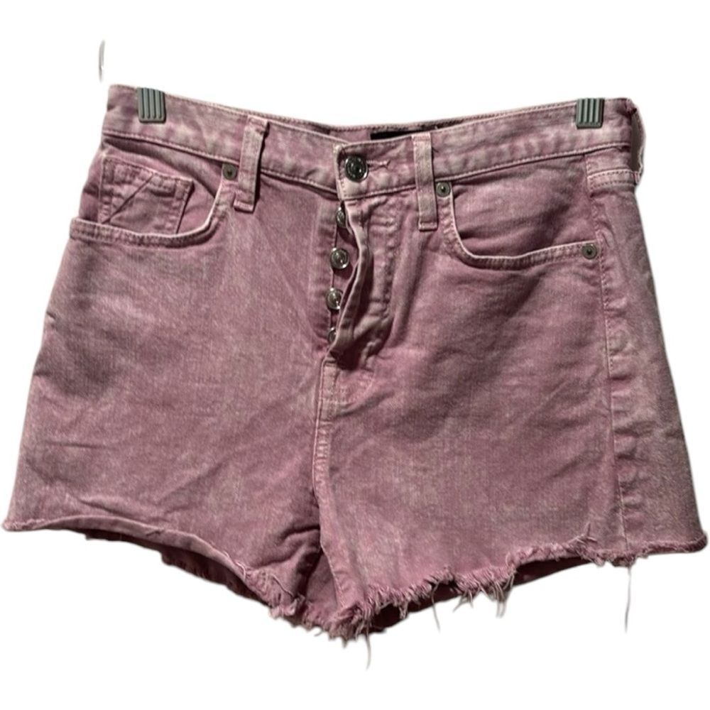 7 for all man kind button fly cutoff jean shorts 5 pockets women’s size 24.